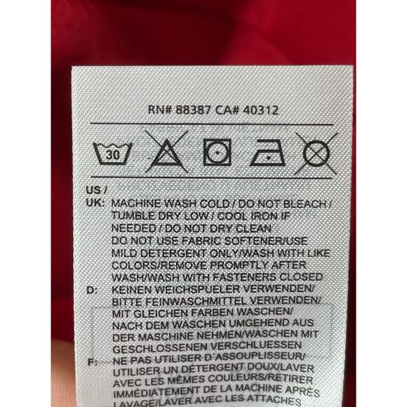 adidas Womens Red Pullover 1/4 zip Fleece lined Shirt FT3334 Size Large 1/2 Zip - Picture 6 of 6